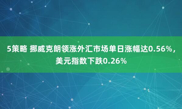 5策略 挪威克朗领涨外汇市场单日涨幅达0.56%，美元指数下跌0.26%
